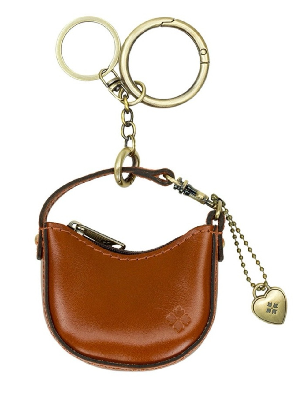 Pat Nash Leather Mini Morgana Bag Charm Keychain - Brown